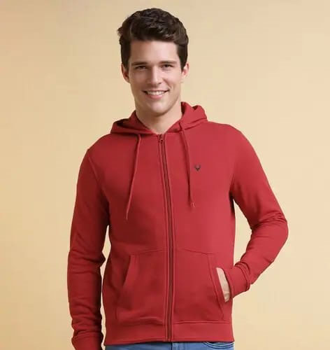 Red hoodie with zip up