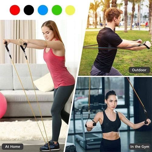 Exercise Fitness Band Heavy Duty Yoga Pilates Abs Workout Bands,Handles For Weight Loss