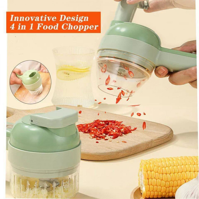 Electric Mini Food Chopper Garlic Chopper, 4 in 1 Vegetable Cutter