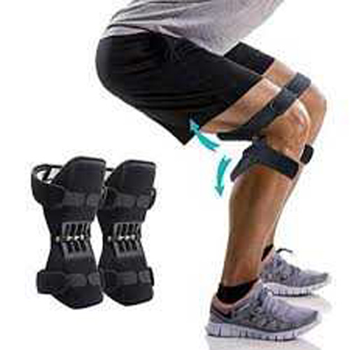 WY-KNIE Knee Spring Brace Breathable Anti-Gravity Knee Bend Support Powerful Rebound Spring Force, Non Slip Tendon Brace Band Pad Power Lift Joint Support Knee Pads One Pair (Black)