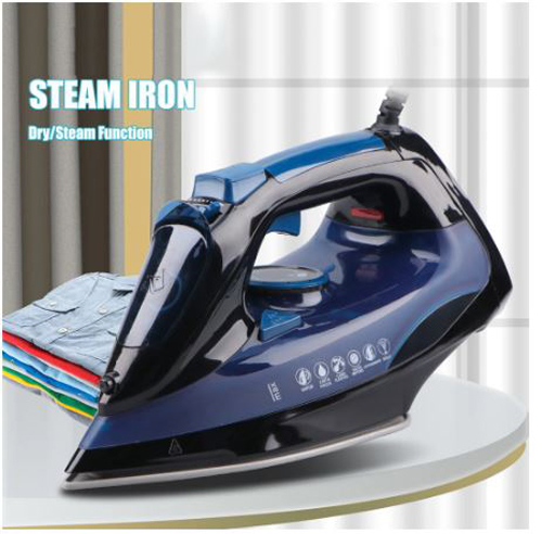 2600W Powerful Electric Garment Steamer Steam Iron For Clothes Nonstick Soleplate 3 Level Adjustable Temperature Wet Dry