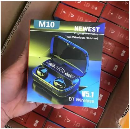 New M10 TWS Wireless Earphones Touch Control 5.1 Headset Waterproof 9D Hifi Quality Earbuds 2000mAh Stereo Sports Headphones With Microphone