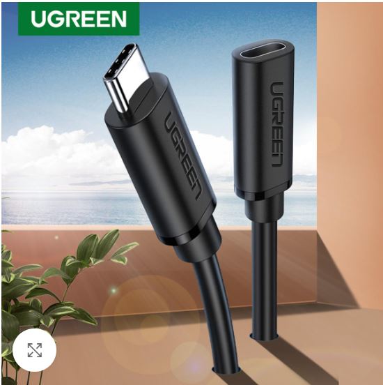 UGREEN 40574 USB TYPE-C MALE TO FEMALE EXTENSION CABLE 0.5M