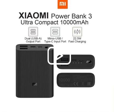 Xiaomi 10000mAh Mi Power Bank Ultra Compact, Portable Charger Power Bank with USB-C Two-Way Fast Charging