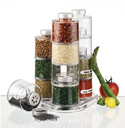 12 Spice Jar Spice Tower Carousel Spin Carousel Design Herb Spices Seasoning