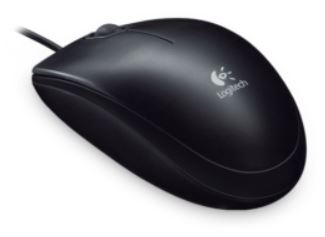 Logitech B100 Corded / Wired USB Mouse for Right or Left Hand Use (910-001439)